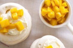 Tropical Meringue Nests with Mango and Coconut